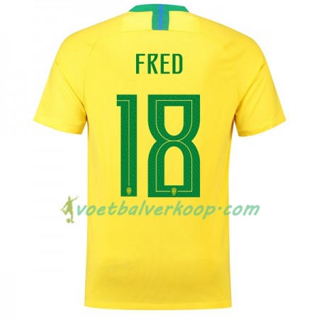 Brazilië Fred 18 Thuisshirt WK voetbal 2018
